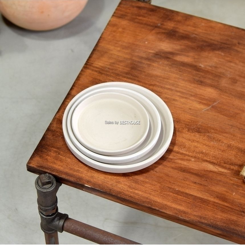 빈티지 크림화이트 토분화분받침 R24 (내경205 외경240mm)/화분받침/화분받침대/토분받침/토분받침대/흙화