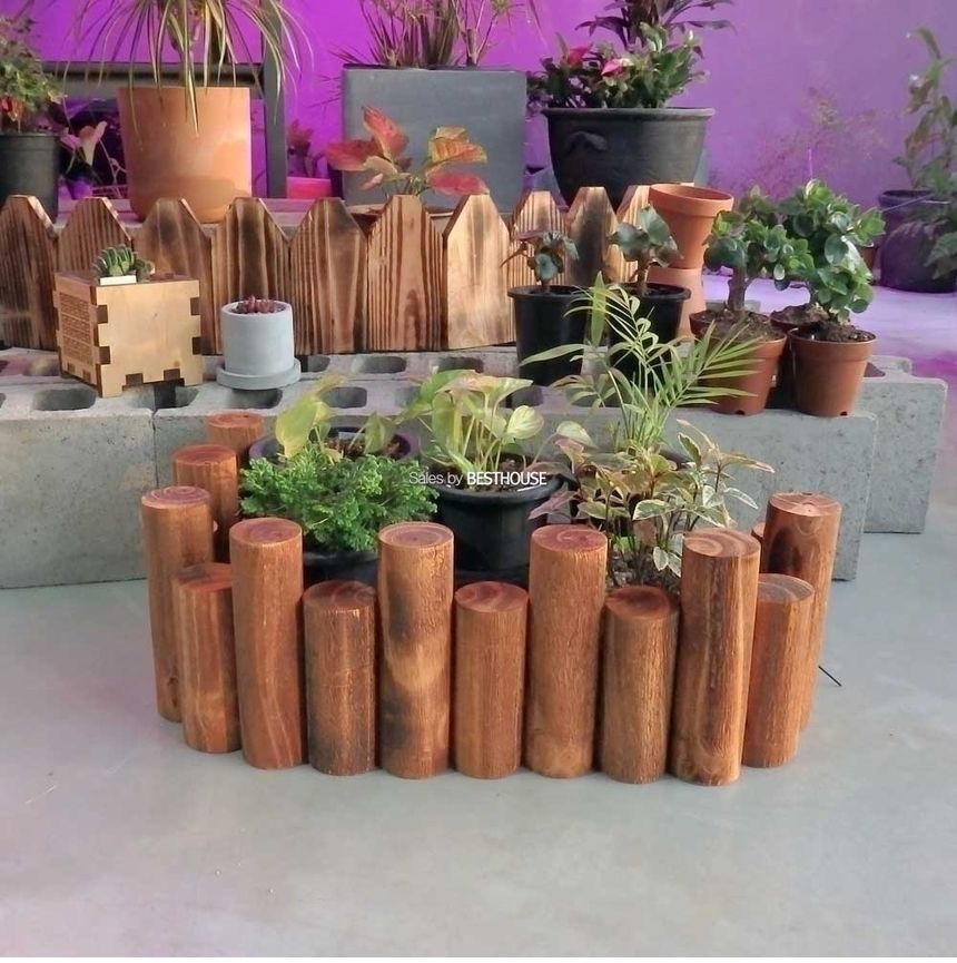 원목 통나무 화분 울타리 (목봉) 95x20cm (중)/화분정리/화분정리대/인테리어화분대/화분받침대/화분울타리
