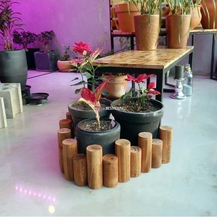 원목 통나무 화분 울타리 (목봉) 95x20cm (중)/화분정리/화분정리대/인테리어화분대/화분받침대/화분울타리