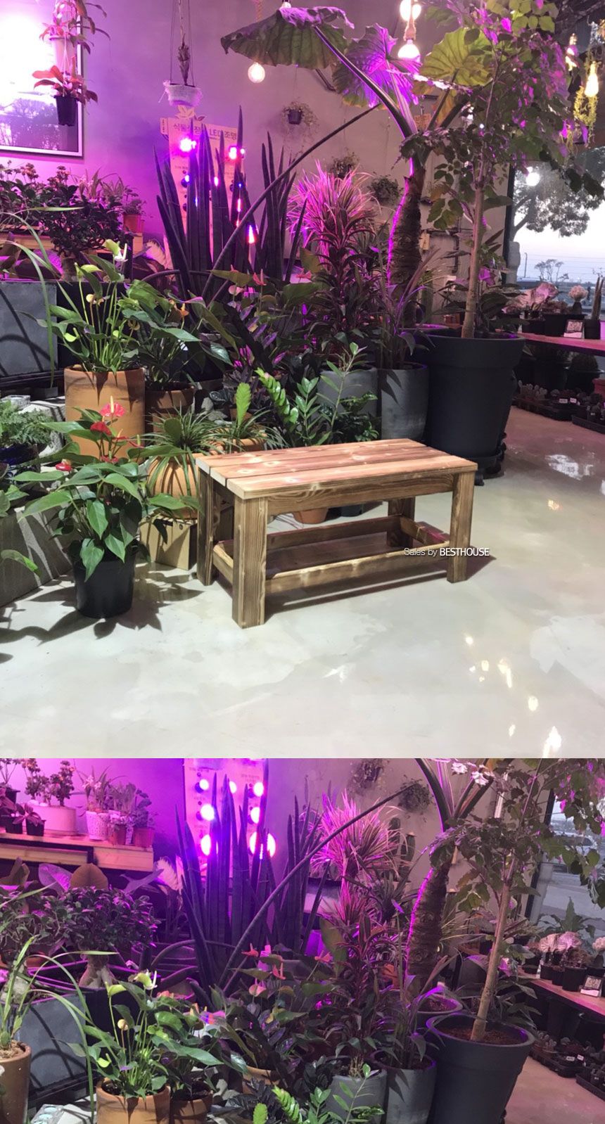 원목 화분 받침대 겸용 넓은의자-우드스텐드 (H6028) 60x28x29cm/화분받침/화분받침대/우드화분받침/나무화