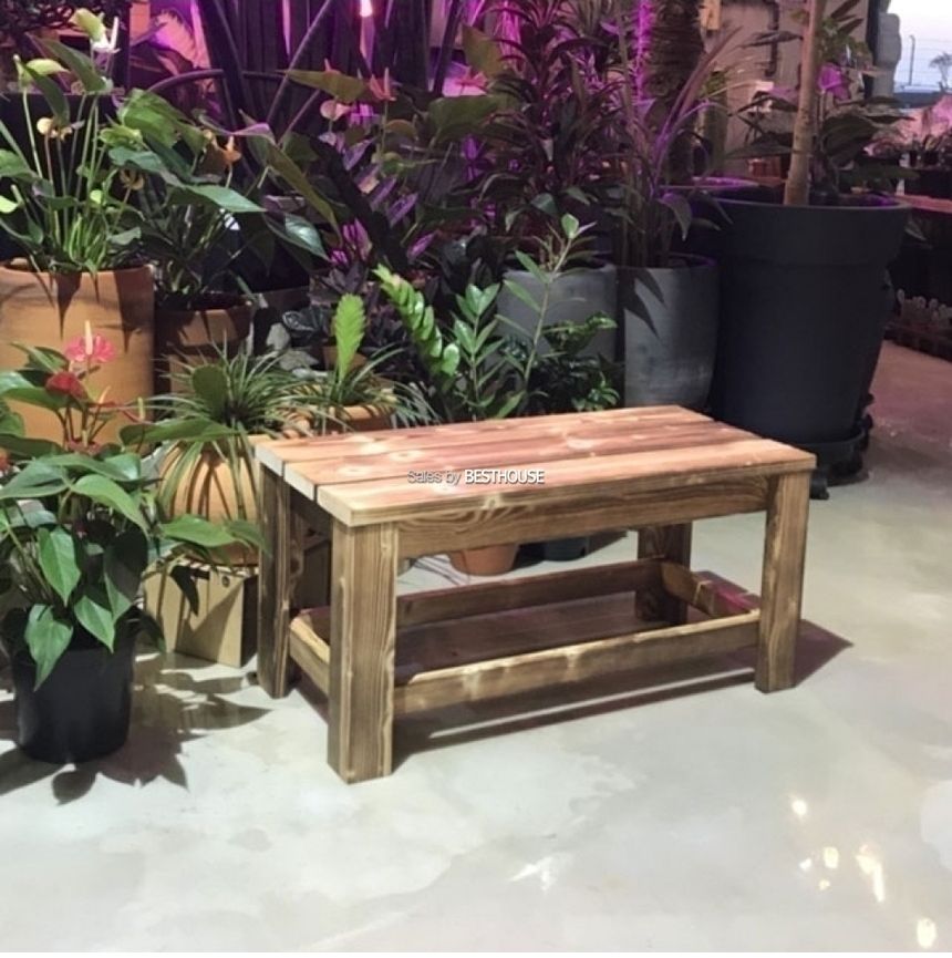 원목 화분 받침대 겸용 넓은의자-우드스텐드 (H6028) 60x28x29cm/화분받침/화분받침대/우드화분받침/나무화