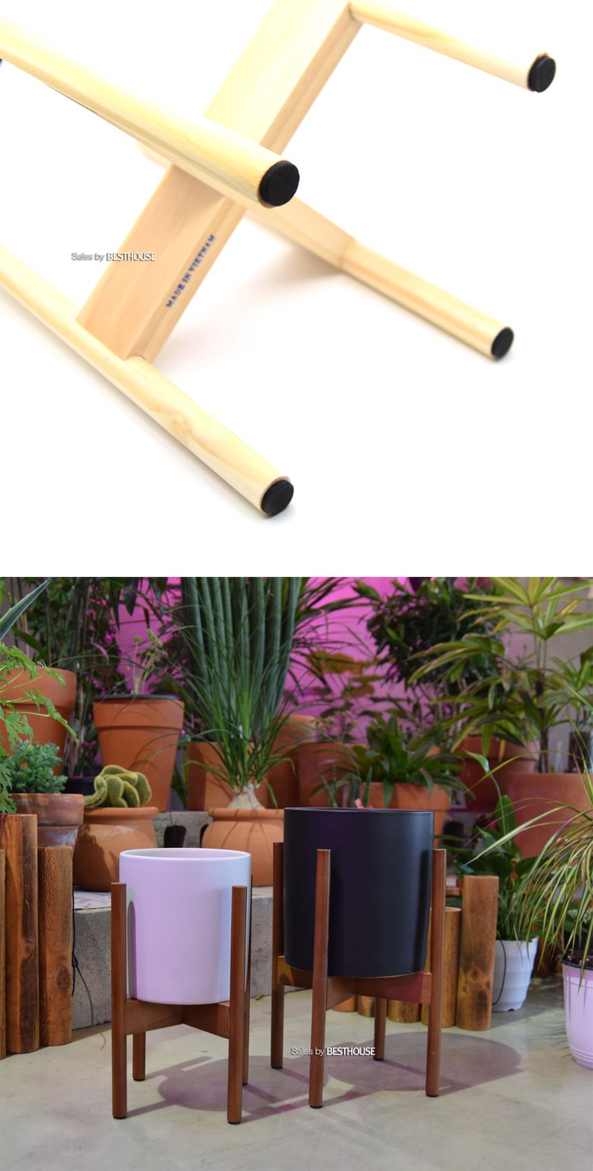 원목 화분 받침대 우드스텐드 (중) 내경 21cm 월넛(오크색)/화분받침/화분받침대/우드화분받침/나무화분받