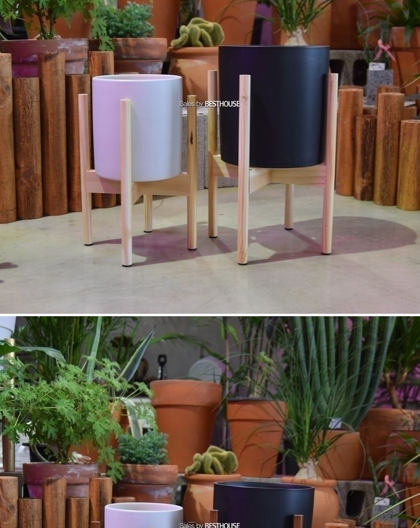 원목 화분 받침대 우드스텐드 (중) 내경 21cm 월넛(오크색)/화분받침/화분받침대/우드화분받침/나무화분받