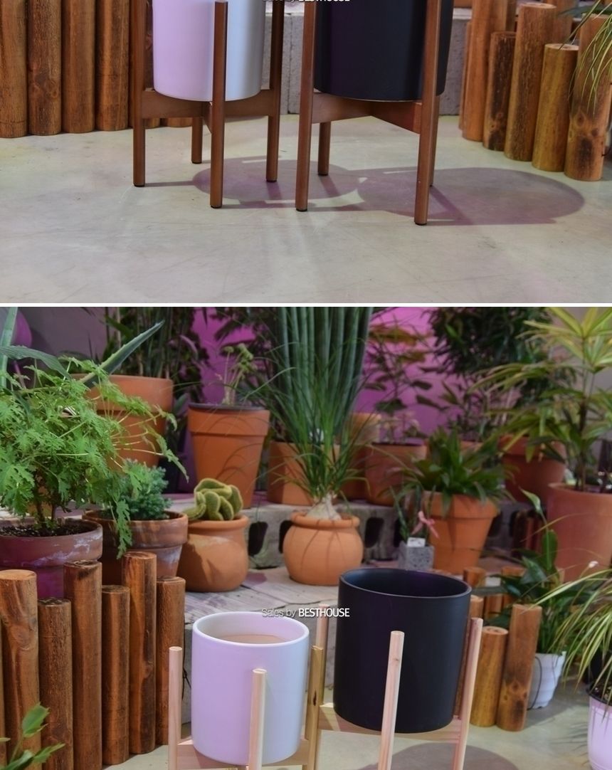 원목 화분 받침대 우드스텐드 (중) 내경 21cm 월넛(오크색)/화분받침/화분받침대/우드화분받침/나무화분받