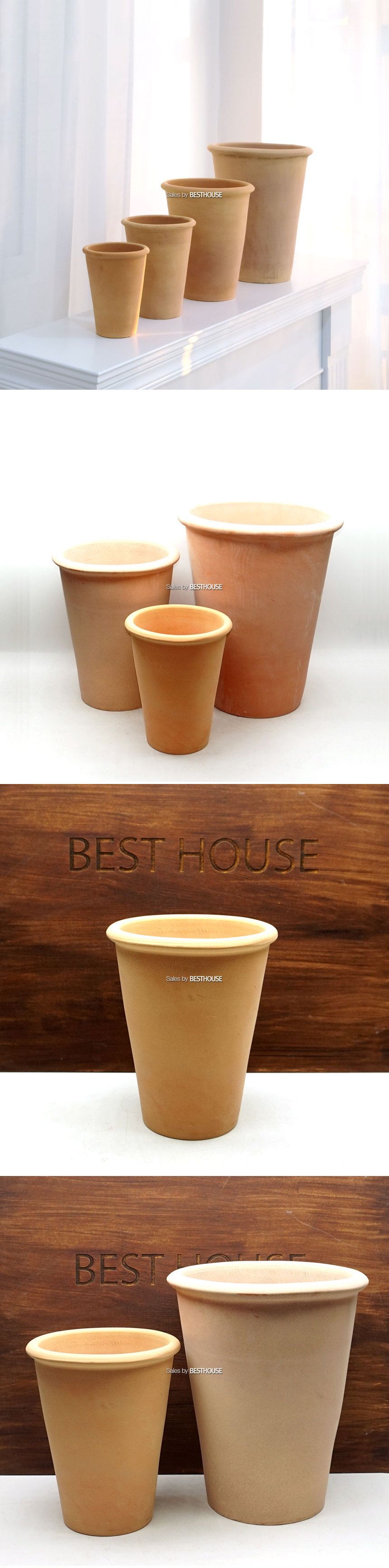 베트남 토분 테라원 꼬깔 살구색 27x33cm+R21받침/화분/토분/예쁜토분/빈티지토분/원예용품/정원용품/분갈