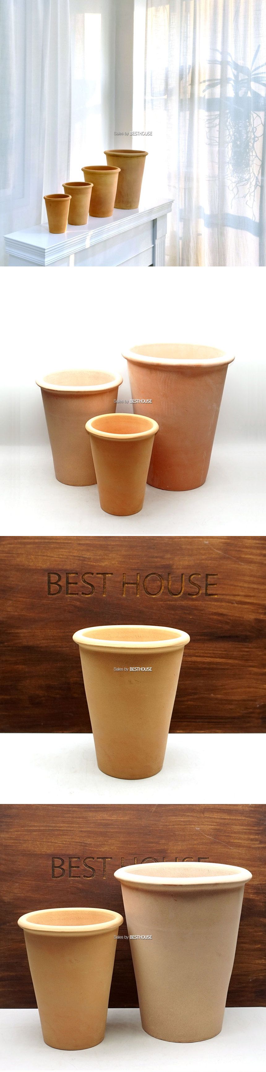 베트남 토분 테라원 꼬깔 살구색 21x26cm+R17받침/화분/토분/예쁜토분/빈티지토분/원예용품/정원용품/분갈