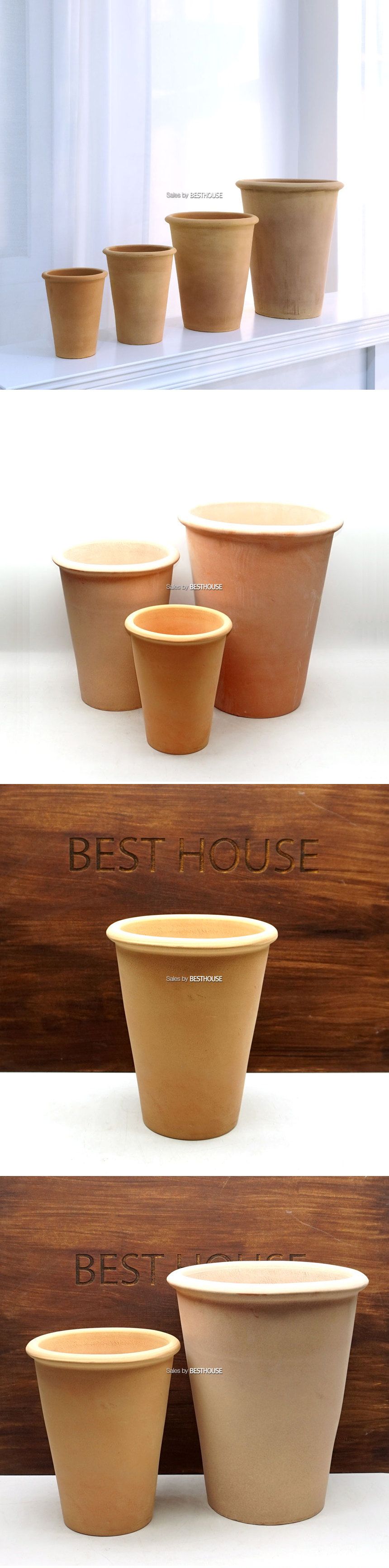 베트남 토분 테라원 꼬깔 살구색 D13 +R13받침/화분/토분/예쁜토분/빈티지토분/원예용품/정원용품/분갈이화