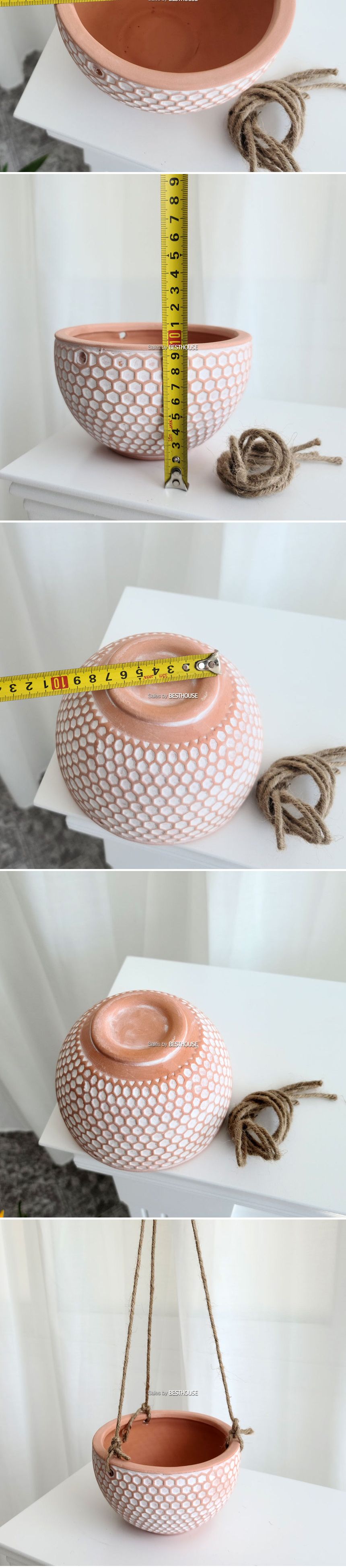 빈티지 행잉 토분 15x10cm 허니콤/행잉화분/식물화분/꽃화분/나무화분/장식용화분/인테리어화분/토분/장식