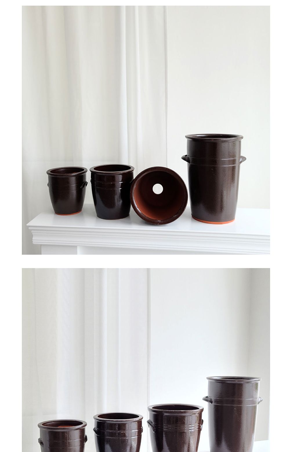 엔티크 옹기 콩시루 화분 4호 20x31cm/화분/원예용품/홈가든/홈가든용품/거실화분/가정용화분/인테리어화분