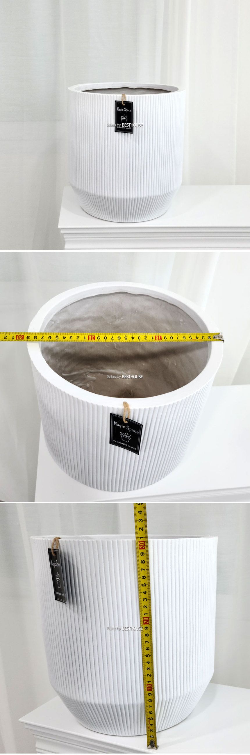 모던 수지 경량 마블 화분 29x30cm 엘라/화분/원예용품/홈가든/홈가든용품/거실화분/가정용화분/인테리어화