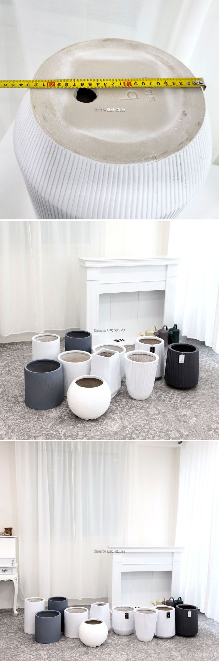 모던 수지 경량 마블 화분 29x30cm 엘라/화분/원예용품/홈가든/홈가든용품/거실화분/가정용화분/인테리어화