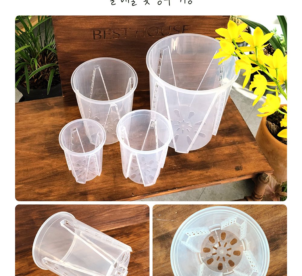 고투명 슬릿분 슬릿화분 삽목화분 14cm/화분/정원용품/홈가드닝용품/가드닝화분/가정용화분/야외용화분/대