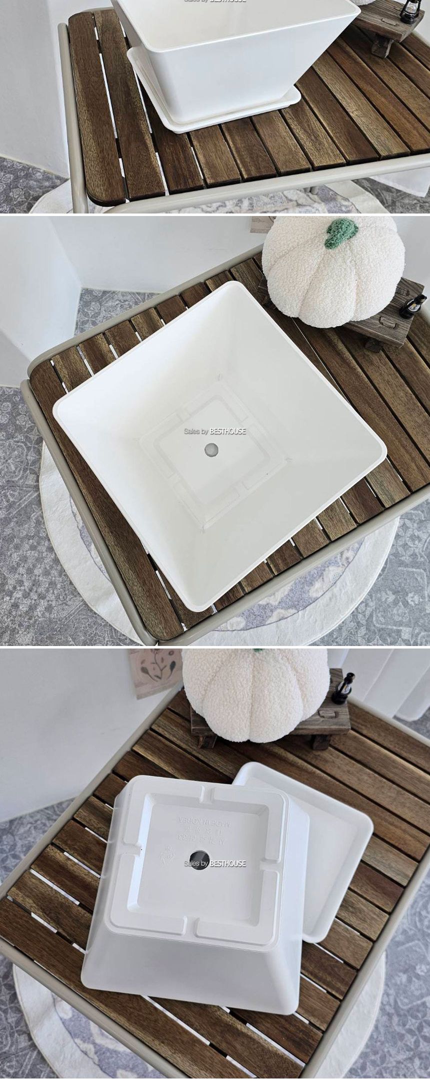 고강도 플라스틱 화분 사각 분재 33x33x20cm/분재화분/사각분재화분/플라스틱화분/장식화분/디자인화분/실