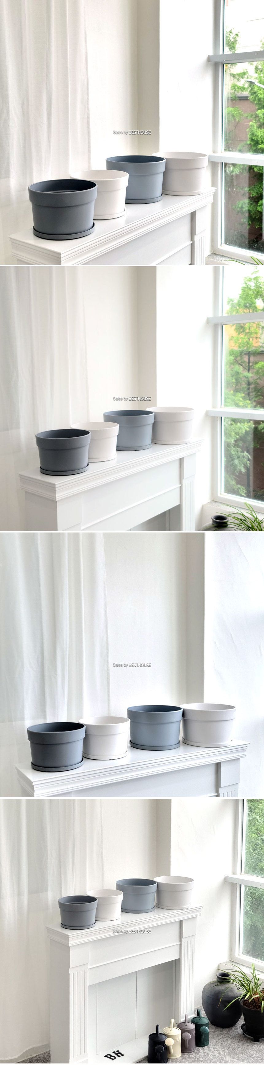 고강도 플라스틱 낮은 분재 화분 대 화이트 29x19cm/낮은분재화분/플라스틱분재화분/플라스틱화분/분재화분