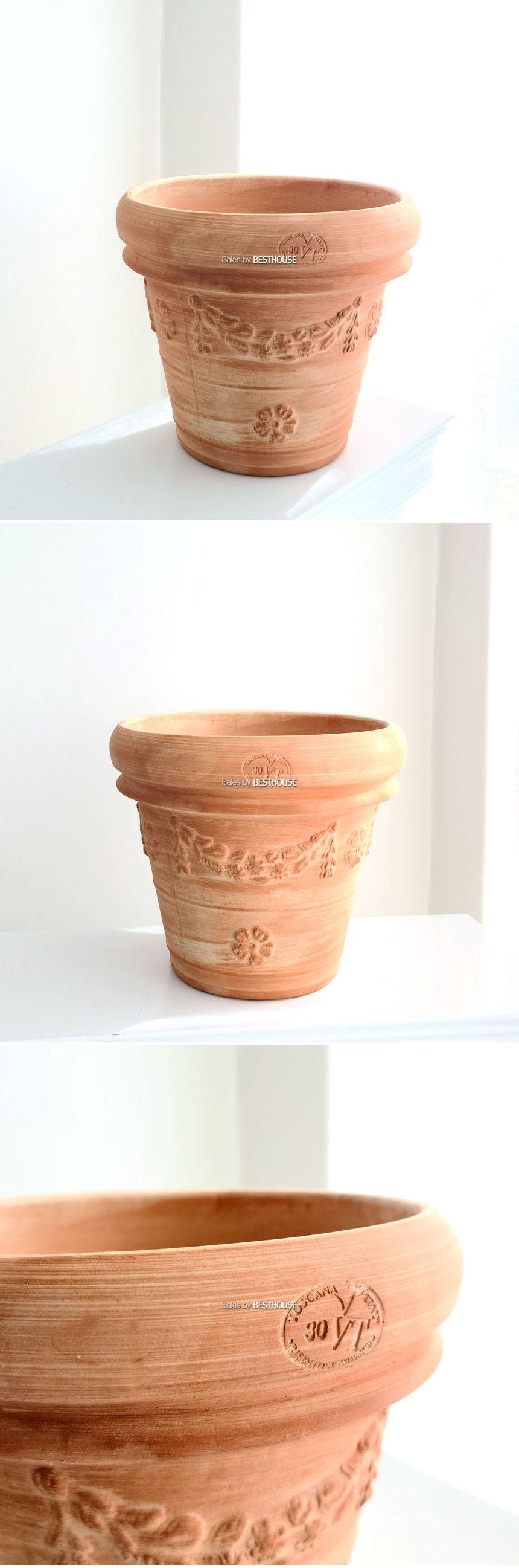 토스카나 테라코타 이태리 장식 토분 30x26cm/테라코타/장식/토분/북유럽화분/북유럽인테리어/특이한화분/