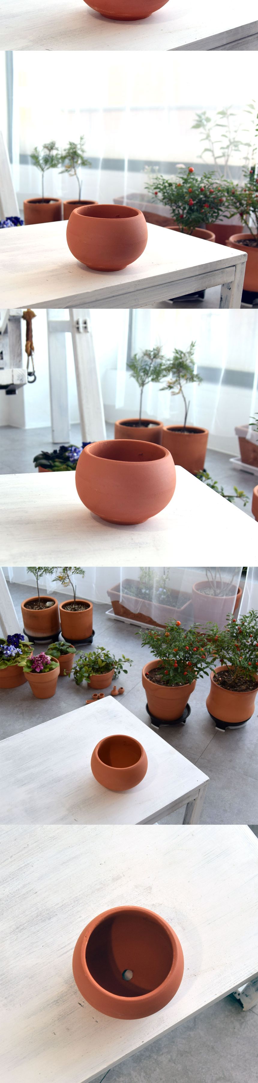 황토빛 앵두 13x9cm 토분 갈색/토분/앵두토분/장식화분/디자인화분/실내화분/식물화분/화분/인테리어화분/