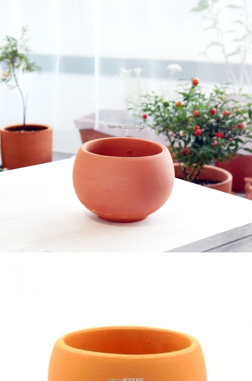 황토빛 앵두 13x9cm 토분 갈색/토분/앵두토분/장식화분/디자인화분/실내화분/식물화분/화분/인테리어화분/