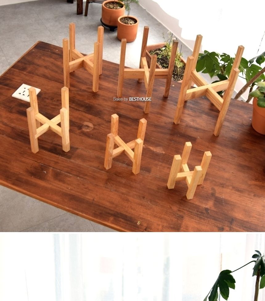 사각 원목 화분 받침대 우드스텐드 21cm 화분용/나무화분받침/우드화분받침/홈가드닝/스탠드화분받침대/인