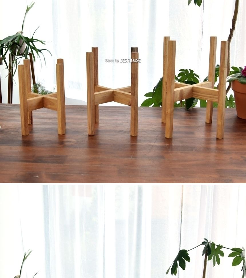 사각 원목 화분 받침대 우드스텐드 21cm 화분용/나무화분받침/우드화분받침/홈가드닝/스탠드화분받침대/인