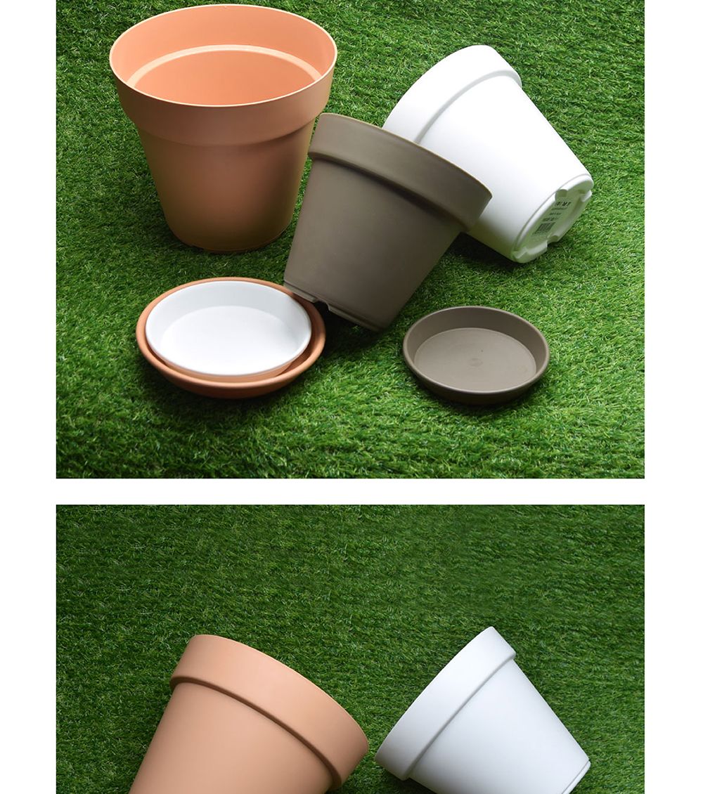 베이직 플라스틱 경량 화분 3호 18x16cm (받침셋트)/화분/깔끔한화분/심플화분/화분인테리어/화분선물/가벼