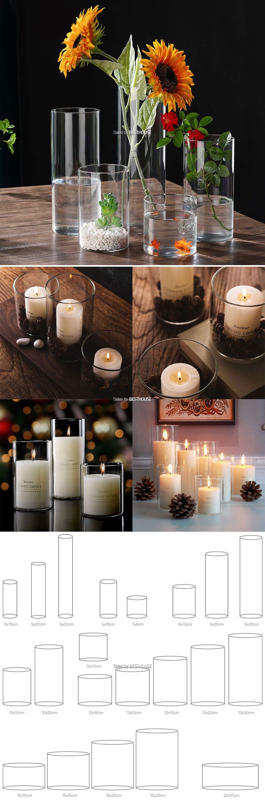 베하몰 원통 유리 화병 15x30cm/꽃병/유리병/유리꽃병/유리화병/글라스화병/글라스꽃병/인테리어화병/인테