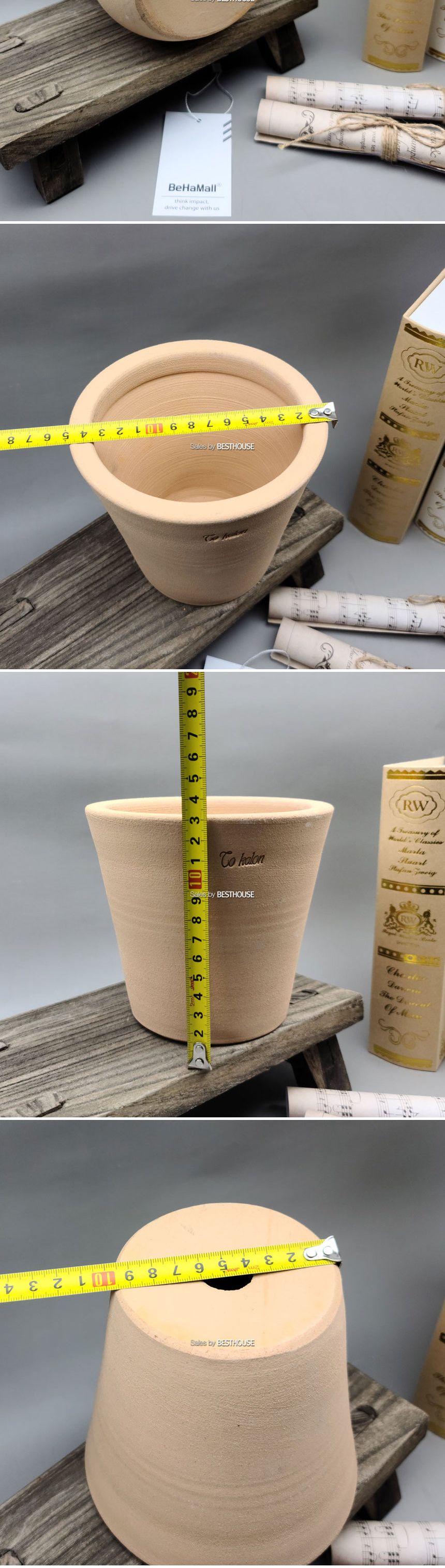 베하몰 수제토분 더칼론 T08 스텐다드 15x13cm/빈티지화분/토분/빈티지토분/토기화분/인테리어화분/반려식