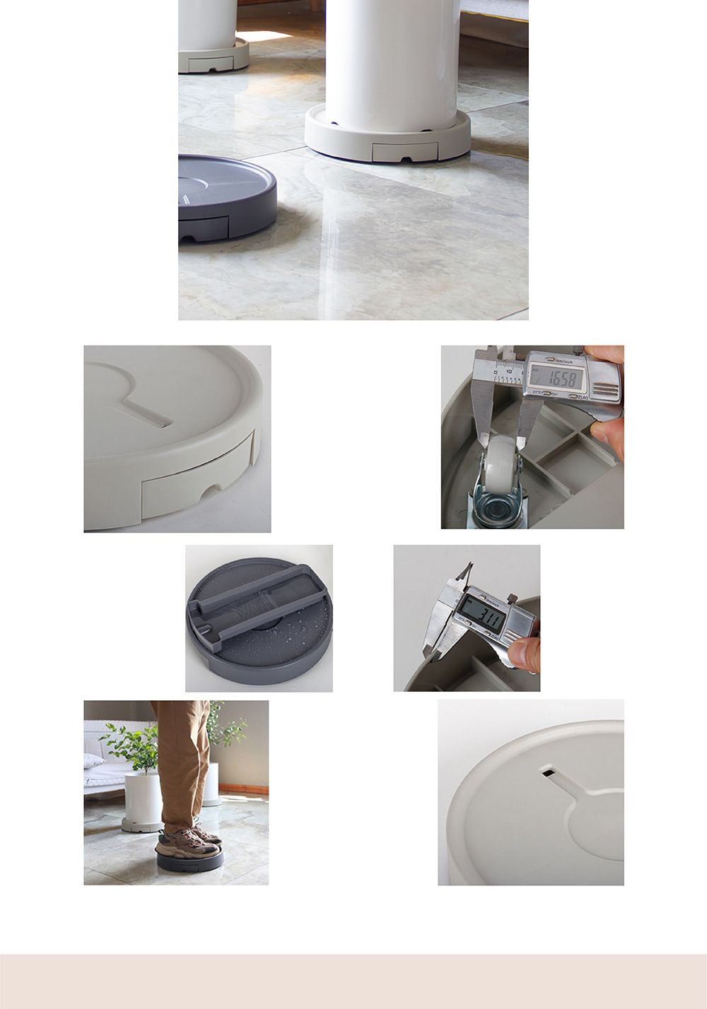 서랍형 히든바퀴 초슬림 화분받침(원형) 원형2호 31cm/화분받침/화분받힘대/화분받침대/원형화분받침/둥근