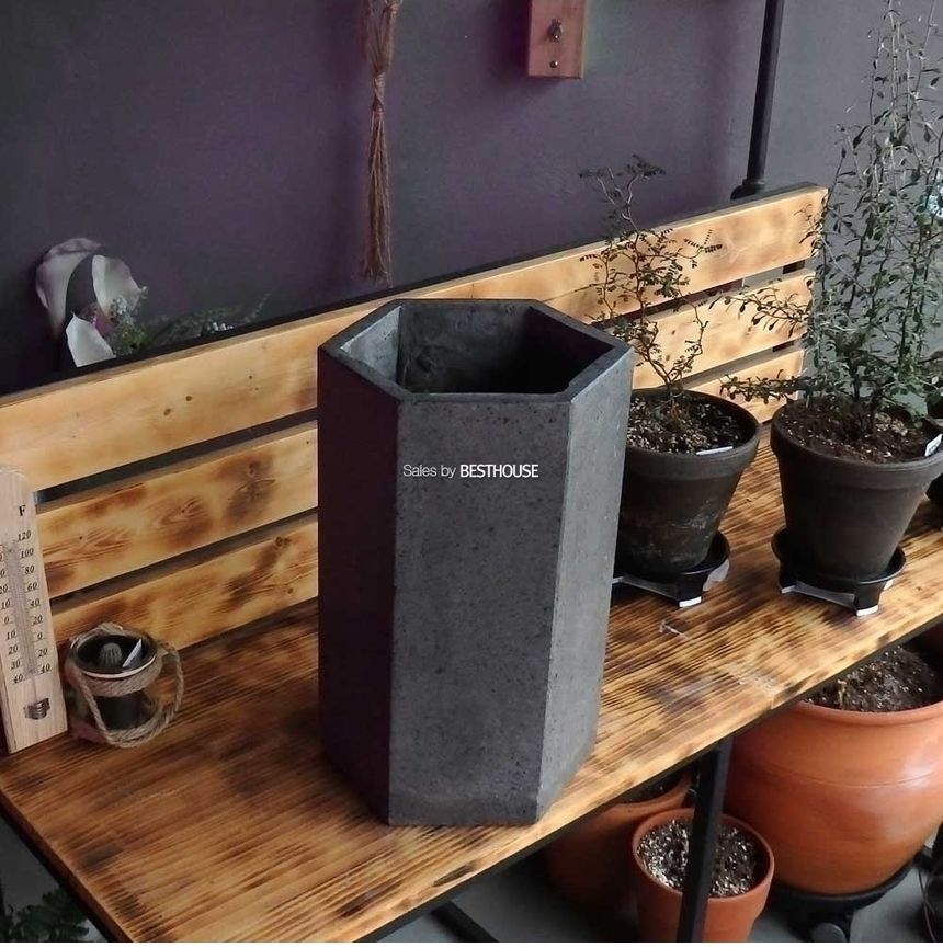 모던 시멘트 육각 22x40cm 대형 화분/화분/꽃화분/식물화분/플라워화분/꽃집화분/분배화분/인테리어화분/정