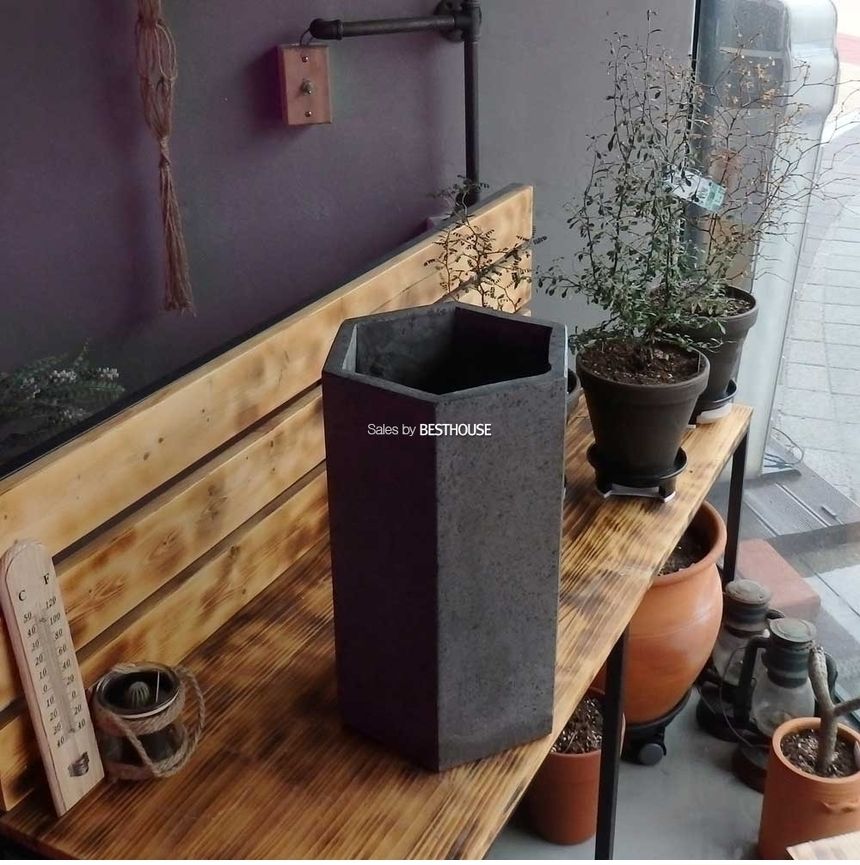 모던 시멘트 육각 22x40cm 대형 화분/화분/꽃화분/식물화분/플라워화분/꽃집화분/분배화분/인테리어화분/정