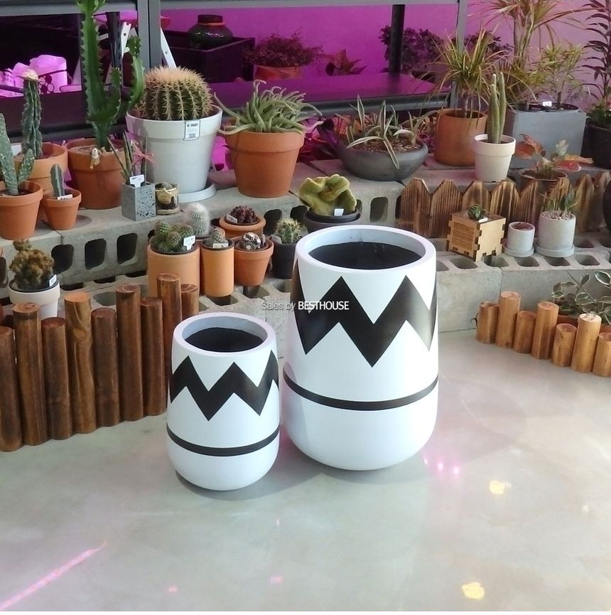 2개셋트 모던 시멘트 화분 긴원형 지그재그 31x51 23x35cm/화분/꽃화분/식물화분/플라워화분/꽃집화분/분배