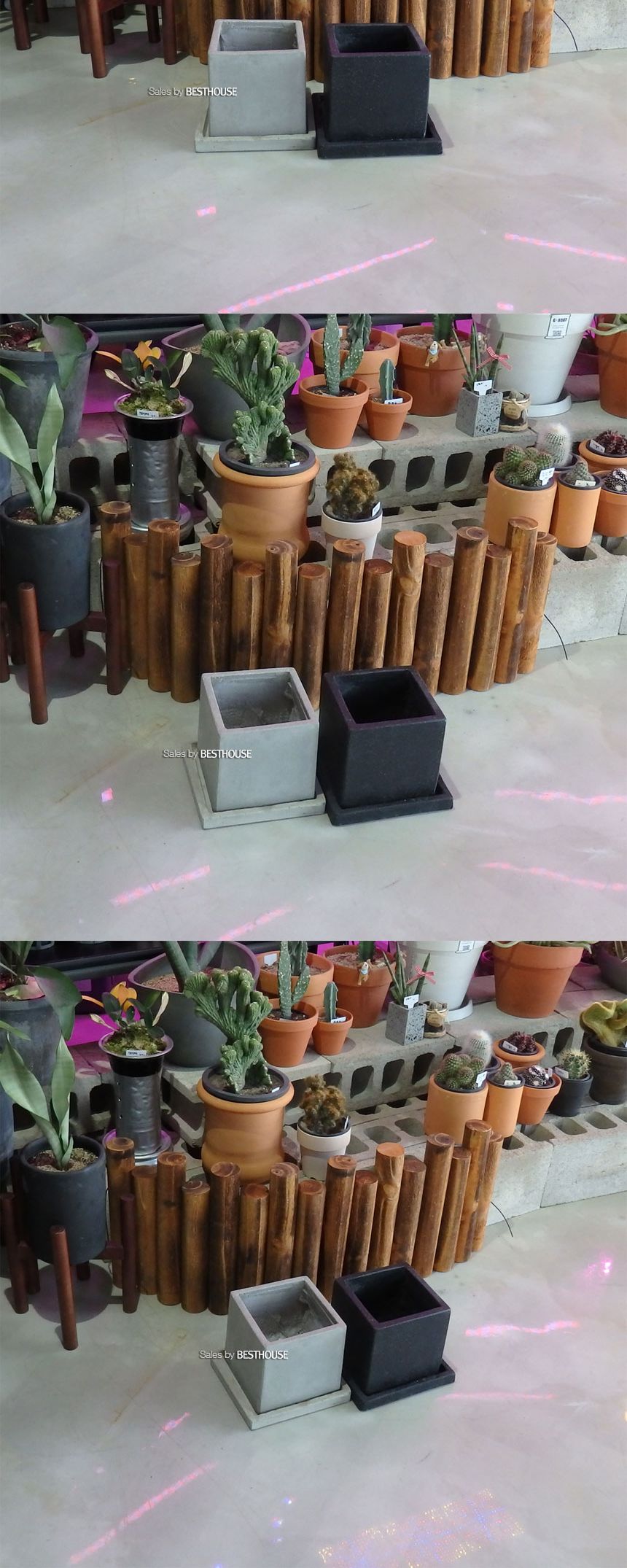 모던 시멘트 사각 17x17x17cm 화분/화분/꽃화분/식물화분/플라워화분/꽃집화분/분배화분/인테리어화분/정원