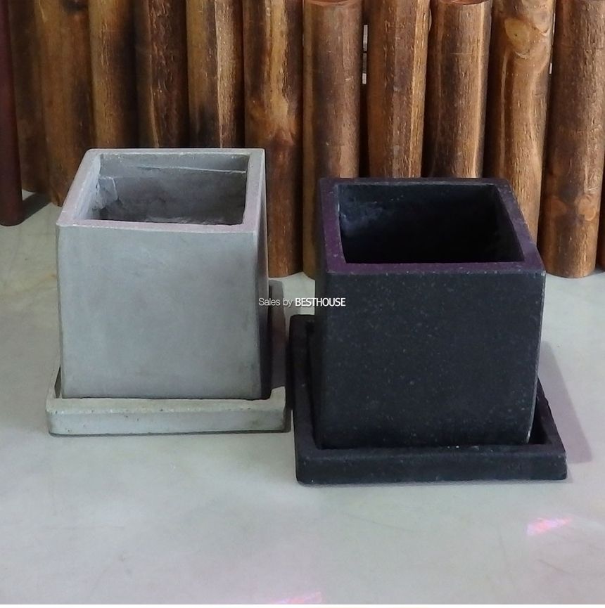 모던 시멘트 사각 17x17x17cm 화분/화분/꽃화분/식물화분/플라워화분/꽃집화분/분배화분/인테리어화분/정원