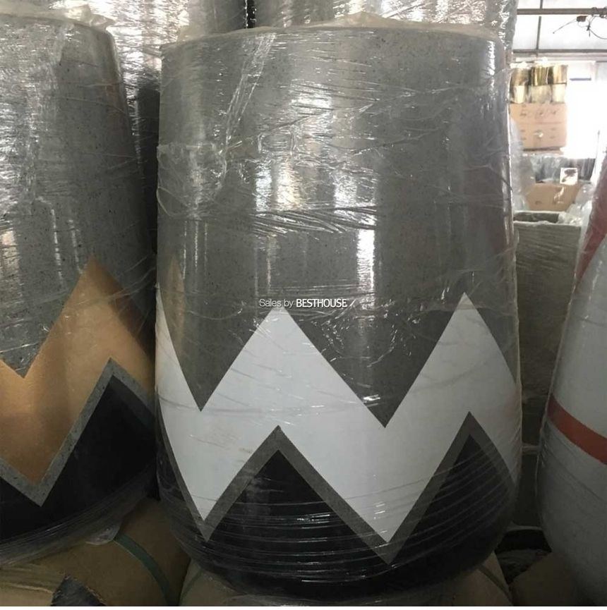 2개셋트 모던 시멘트 화분 긴원형 블랙 지그재그 31x51 23x35cm/화분/꽃화분/식물화분/플라워화분/꽃집화분