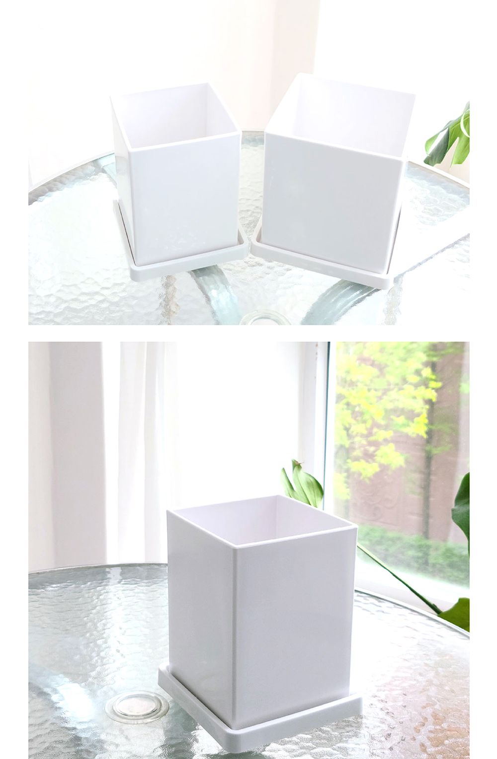 베하몰 고강도 플라스틱 긴사각 화분 14x14x20cm/화분/가벼운화분/플라스틱화분/꽃화분/식물화분/플라워화