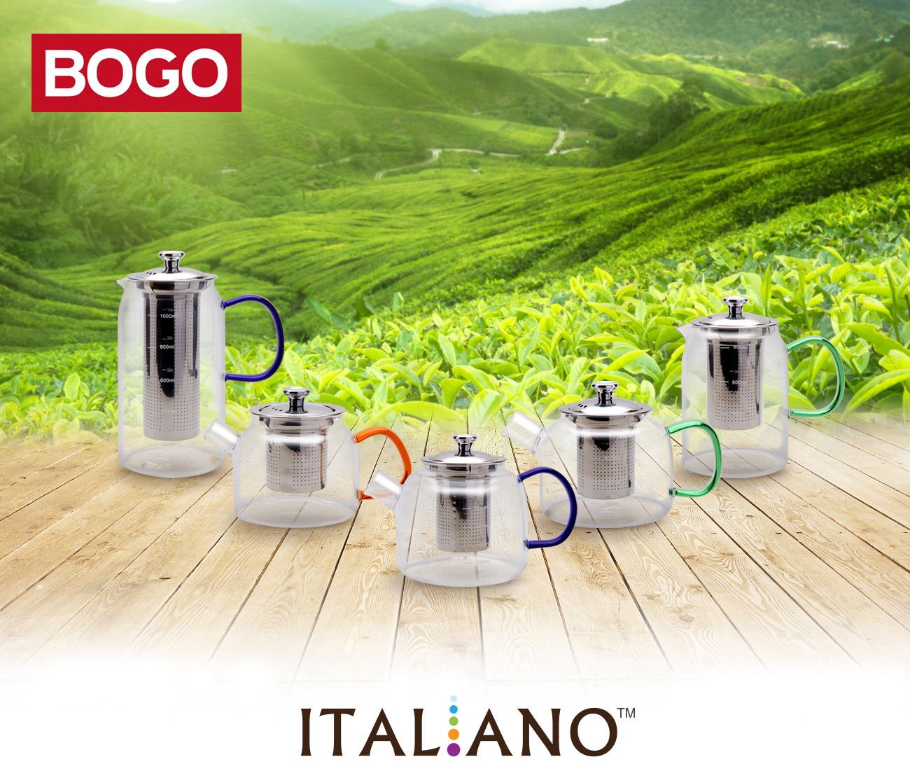 이탈리아노 티포트 1200ml/티포트/차포트/티주전자/차주전자/망주전자/투명티포트/유리티포트/투명유리티포