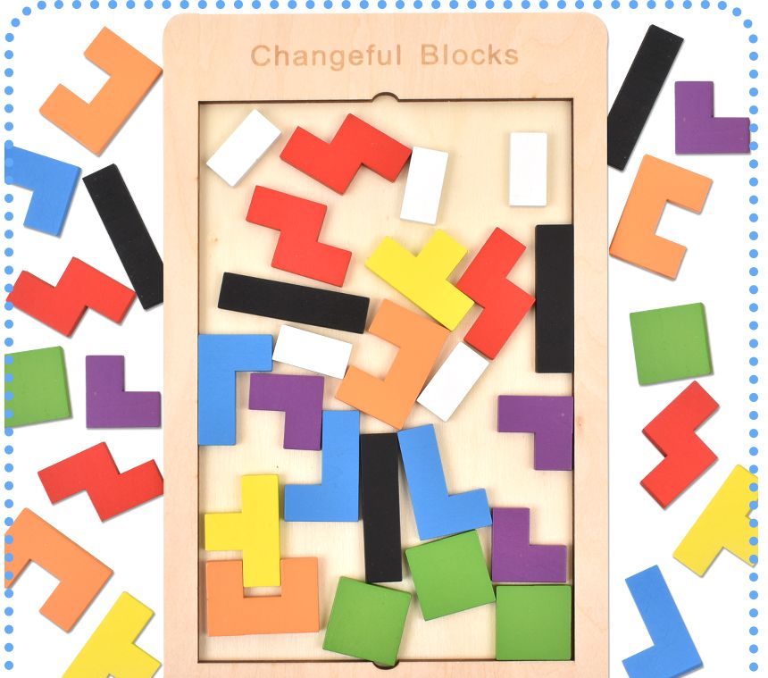 T 오즈토이 목제 테트리스 테트로미노 퍼즐 세트 kj806 가베 블럭 교구/테트리스퍼즐/입체퍼즐/원목퍼즐/우