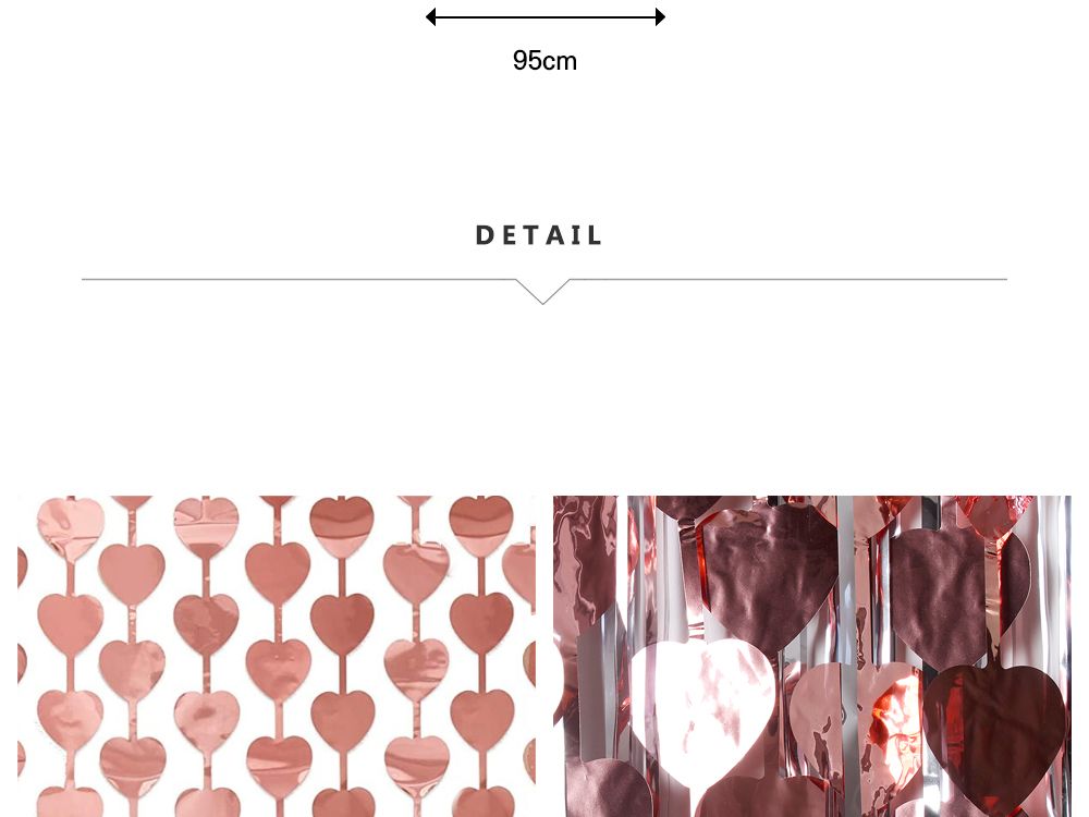 파티은박커튼(로즈골드)-하트/크리스마스선물/단체선물/사은품용/증정품용/교회선물/유치원선물/태권도선물