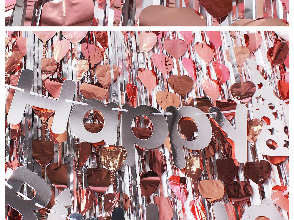 파티은박커튼(로즈골드)-하트/크리스마스선물/단체선물/사은품용/증정품용/교회선물/유치원선물/태권도선물