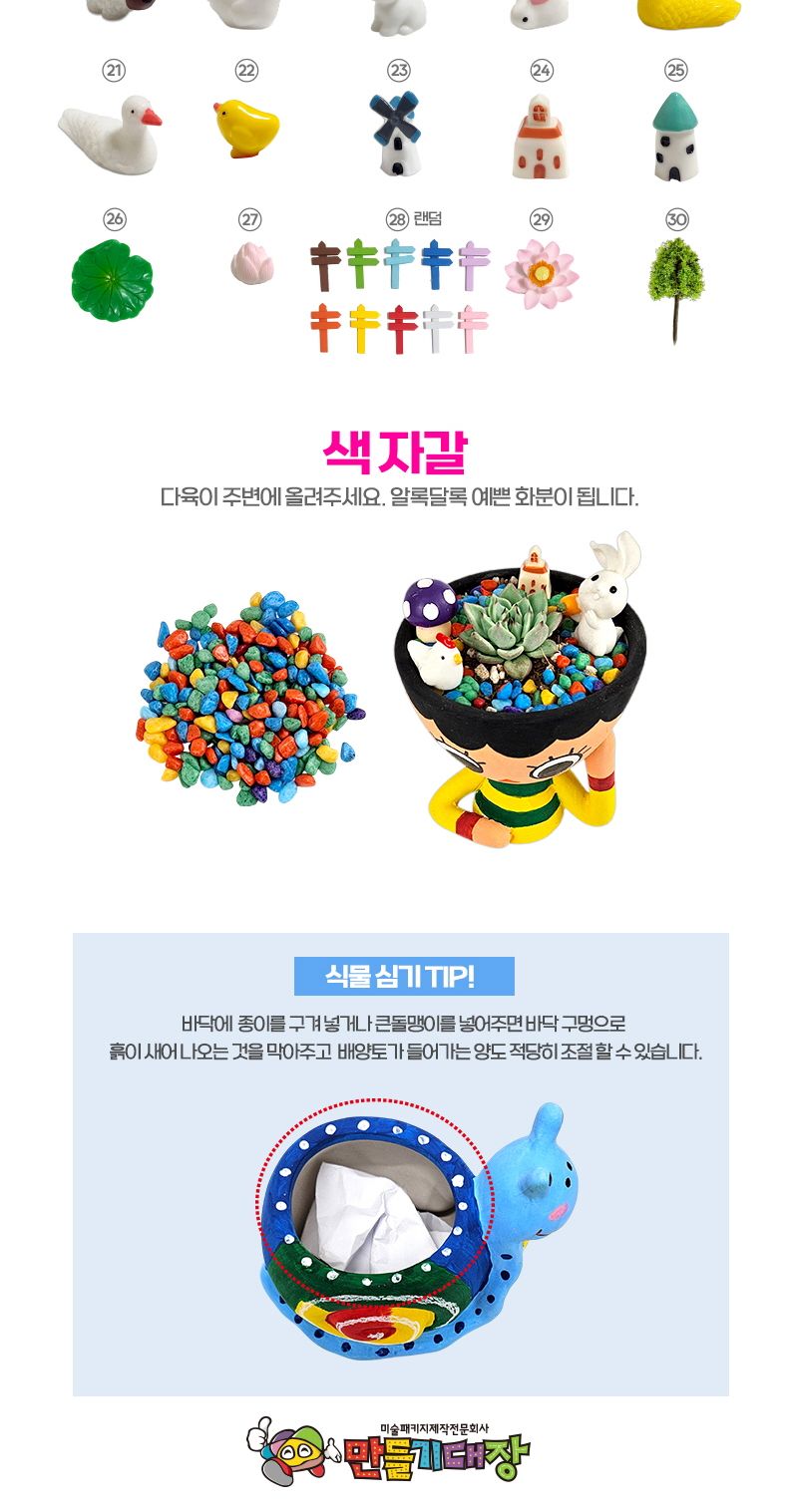 다육식물 얼굴화분 꾸미기세트/화분만들기/미술재료/화분꾸미기/만들기놀이/미술놀이/화분장식/공작놀이