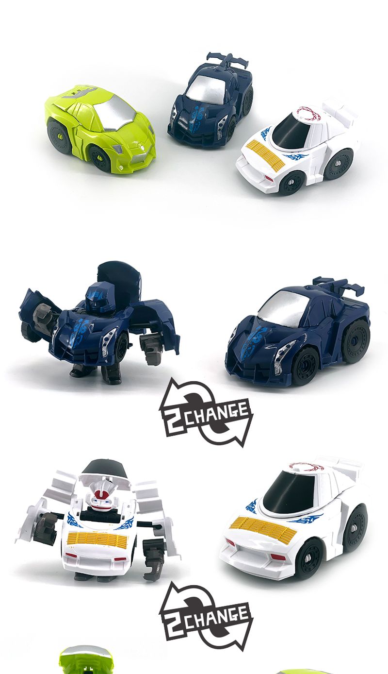트랜스로보카 3개/미니자동차장난감/변신완구/변신장난감/자동차완구/피규어완구/변신로봇/자동차로봇/2단