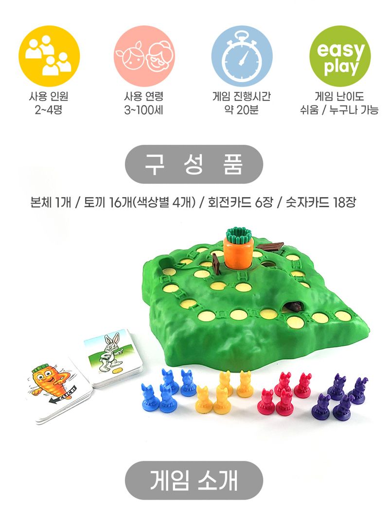 새로워진 뒤죽박죽 토끼경주 2탄/토끼경주/경주게임/게임/대결게임/보드게임/뒤죽박죽토끼경주/완구/게임기
