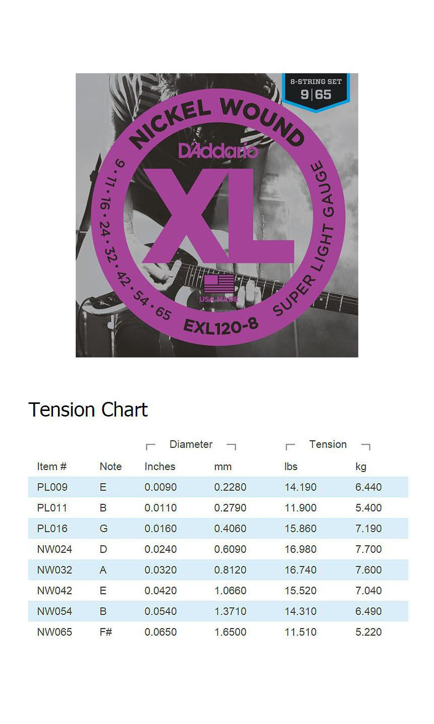 009-065 8현 스트링 일렉기타 일렉기타줄 일렉현세트/기타줄/기타액세서리/기타악세사리/기타소품/기타부품