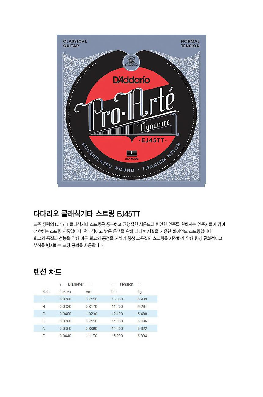 Pro Arte Normal Tension 클래식기타줄 기타현/어쿠스틱기타줄/어쿠스틱기타소품/기타줄/기타액세서리/기타