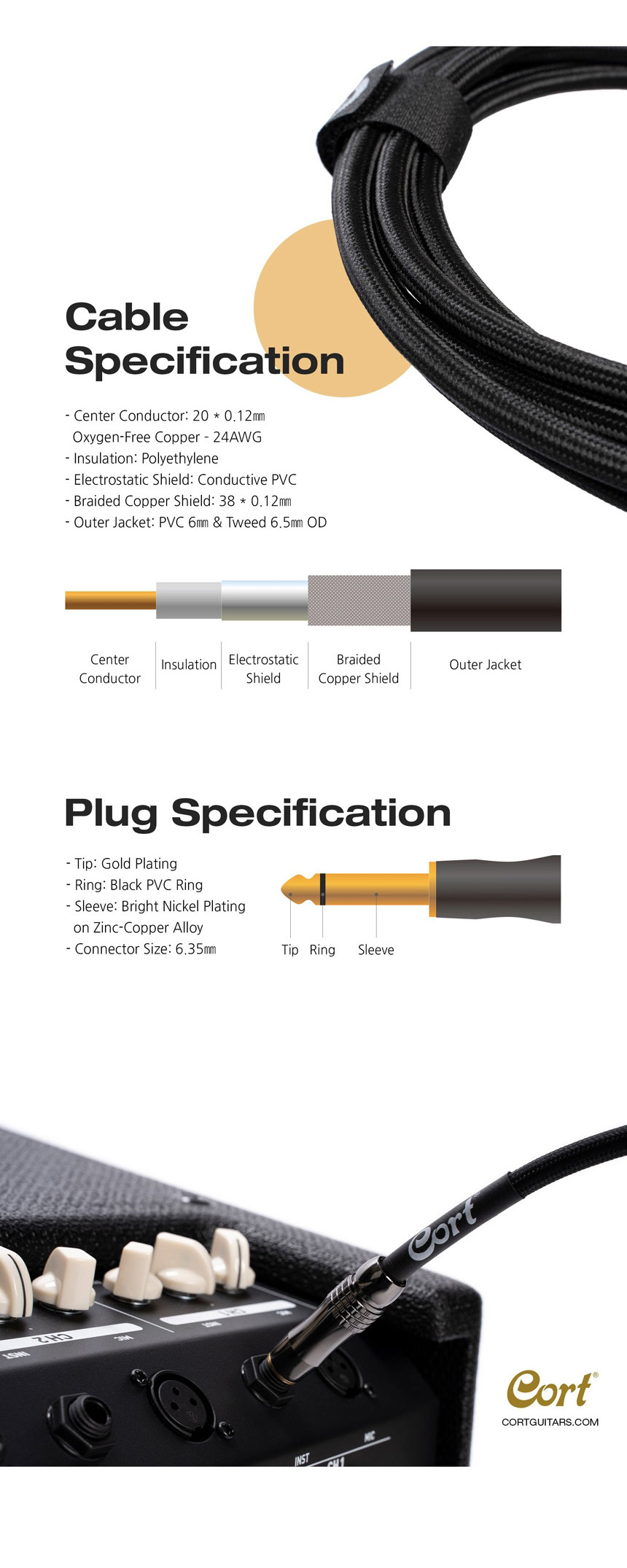 사운드검정케이블/검정기타케이블/통기타일자케이블/통기타용케이블/통기타잭선/악기케이블/기타블랙케이블