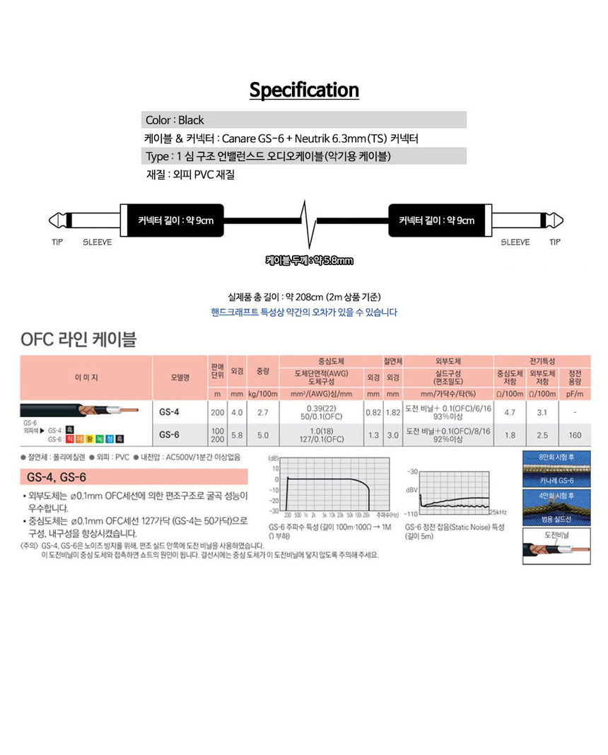 커스텀 2m 베이스케이블 악기 일렉기타 OOmt427/기타앰프케이블/베이스기타케이블/기타전용케이블/악기케이