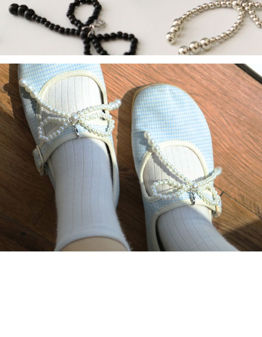 비팬시 신발 진주 리본 2pc 신꾸 운동화 꾸미기/신발용리본/슈즈리본/슈즈진주리본/예쁜신발진주리본/디자