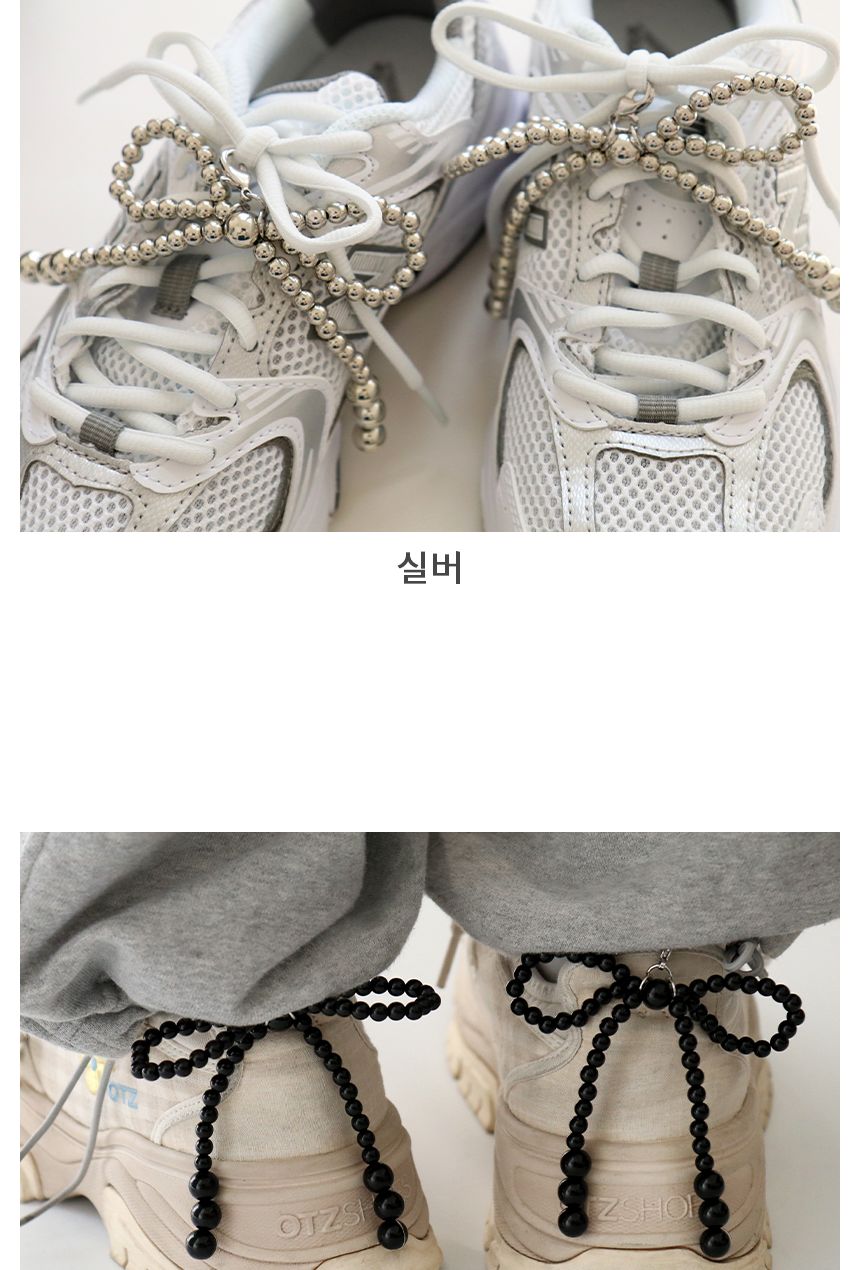 비팬시 신발 진주 리본 2pc 신꾸 운동화 꾸미기/신발용리본/슈즈리본/슈즈진주리본/예쁜신발진주리본/디자