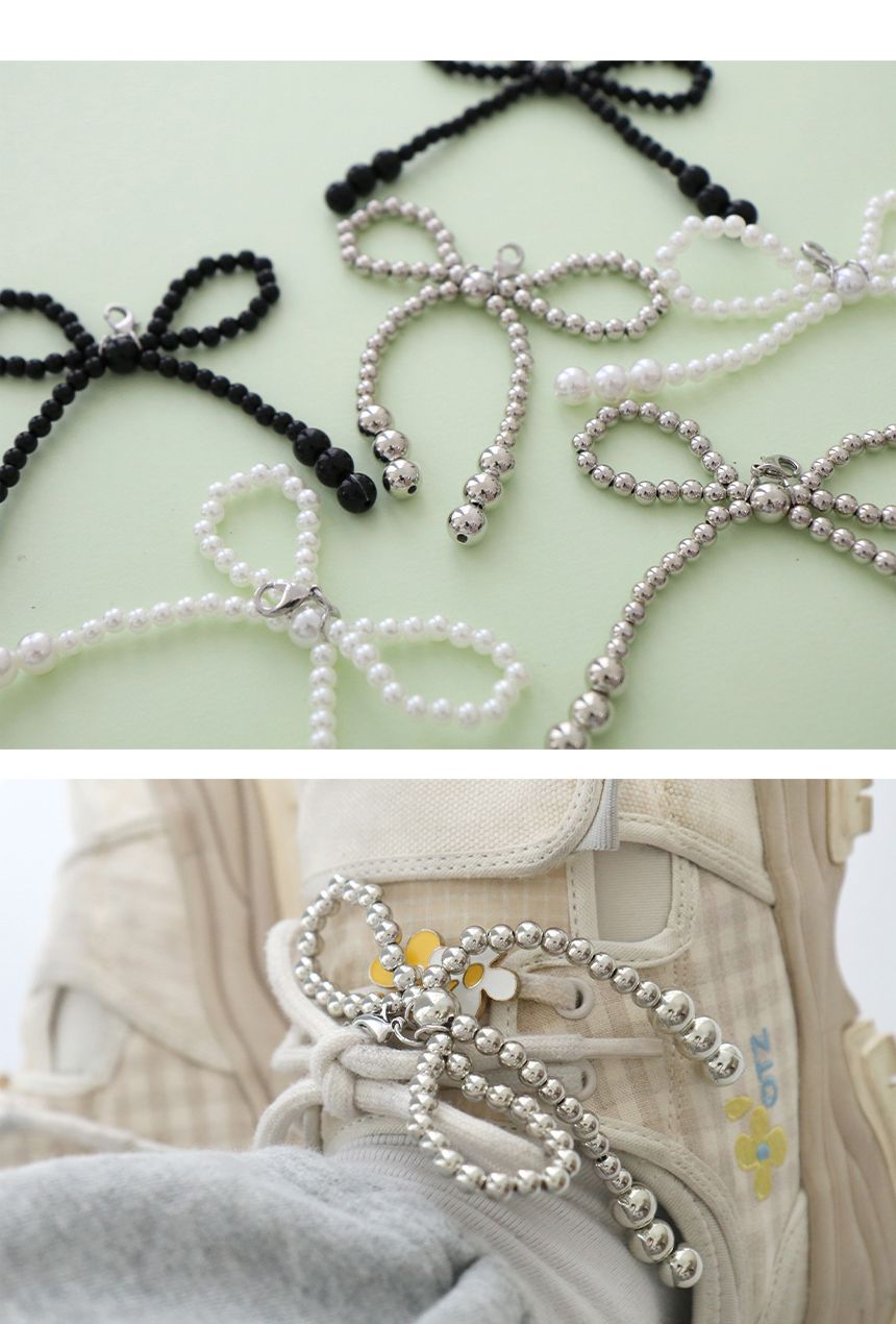 비팬시 신발 진주 리본 2pc 신꾸 운동화 꾸미기/신발용리본/슈즈리본/슈즈진주리본/예쁜신발진주리본/디자