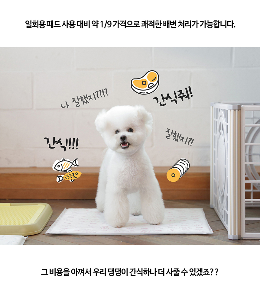 누기 패드 대형 2매/배변패드/소변패드/애견패드/애완용패드/반려동물패드/반려견패드/애견용배변패드/배변