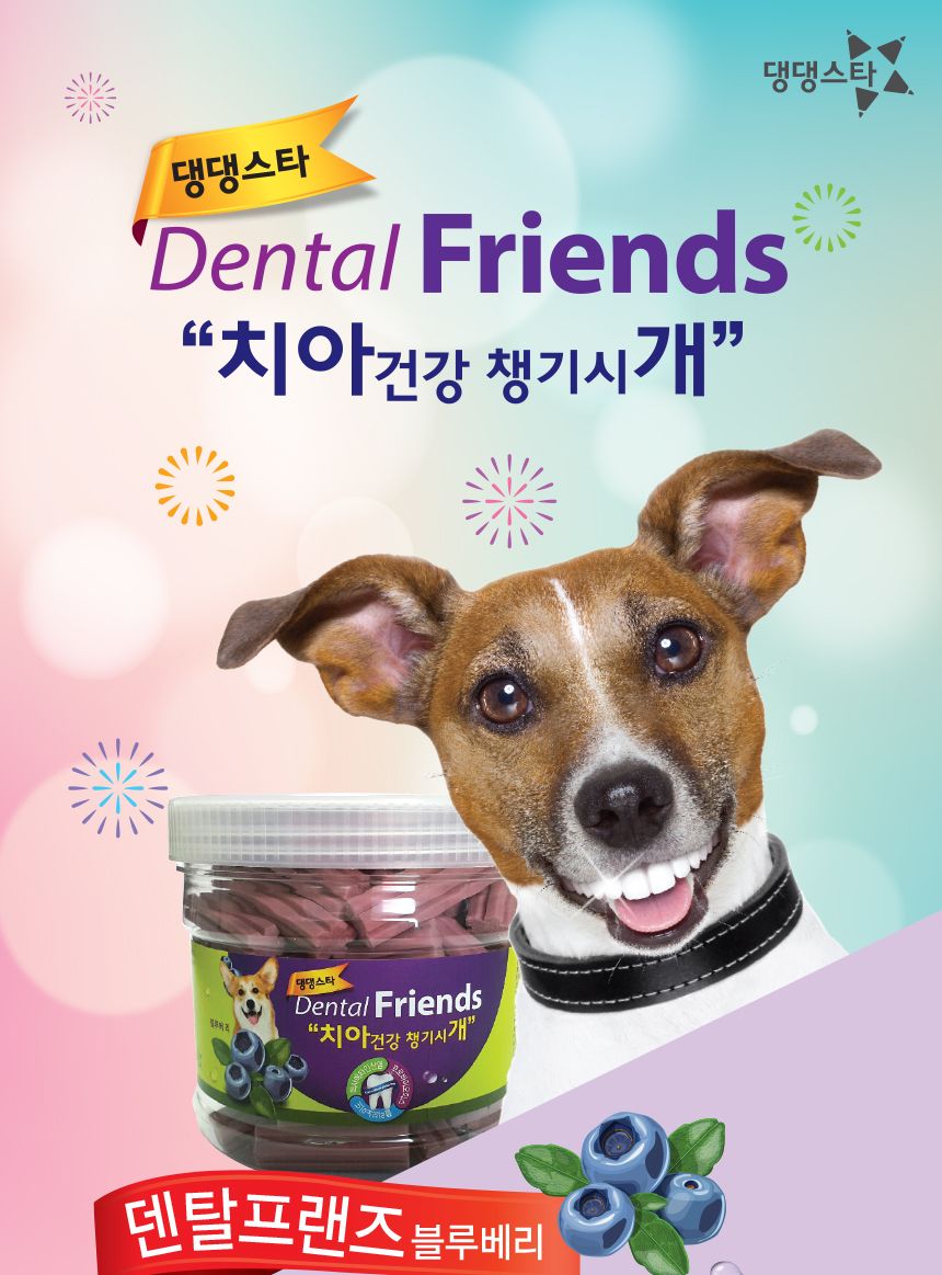 댕댕스타 덴탈 프랜드 300g(블루베리)/강아지간식/애견간식/개간식/반려견간식/반려동물간식/강아지껌/개껌